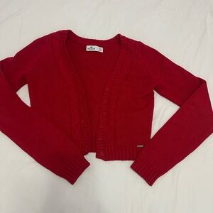 Red knitted sweater